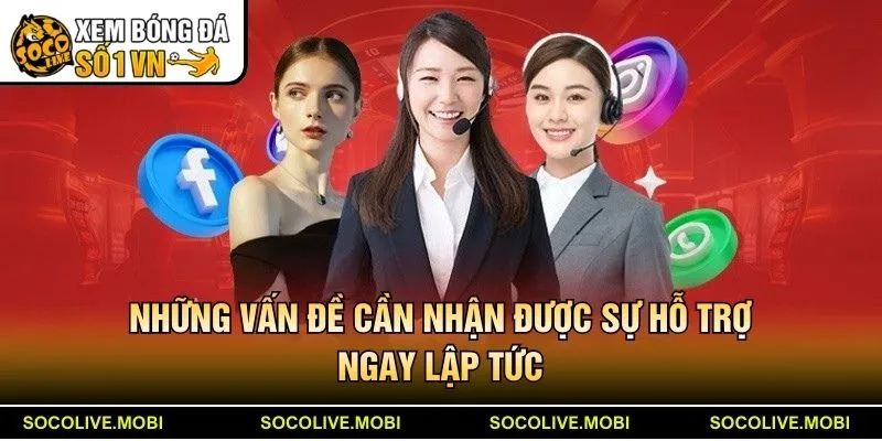 Những vấn đề cần nhận được sự hỗ trợ ngay lập tức